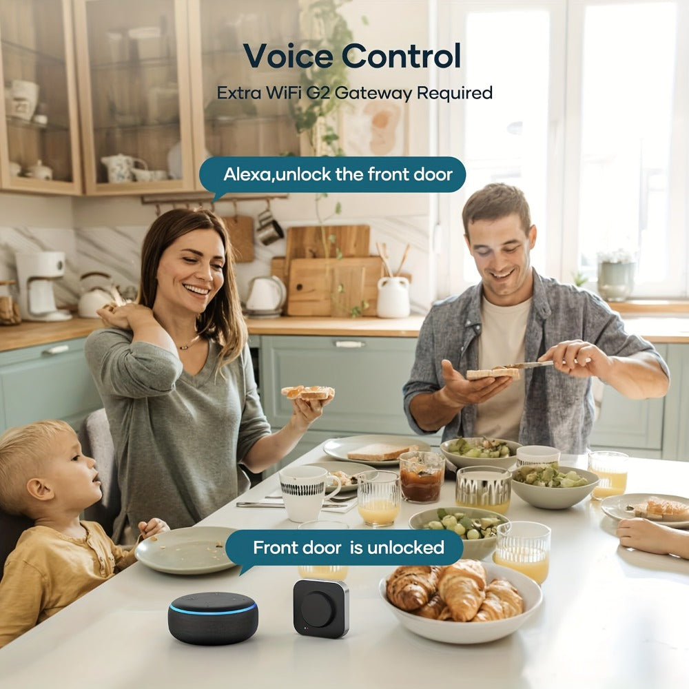 SMONET Smart Deadbolt Lock Set with Handle - Fingerprint, Bluetooth App & Keypad, Auto-Lock, Keyless Entry for Home, Office, Airbnb & Hotel, Oil Rubbed Bronze, Black & Silver