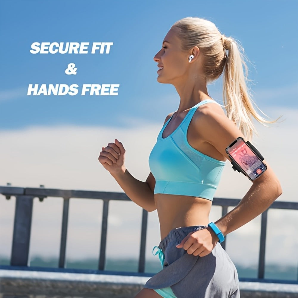360° Rotation Sports Phone Arm Strap Wrist Holder for Running Gym Workout – Removable Adjustable Armband for 4.5 to 7 Inch Phones iPhone Samsung Android
