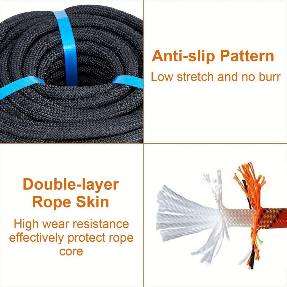 Double Braided Nylon Rope 1/2 Inch Heavy Duty Polyester – 100ft 150ft 200ft Multi-Color for Anchoring Towing Cargo Sailing Dock Lines & Outdoor Use