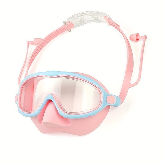 Oversized Anti-Fog Swim Goggles with Silicone Cushions and Adjustable Strap