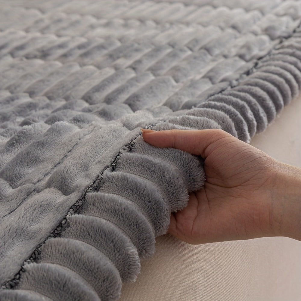 Sofa Cushion Cover Plush Velvet Washable Seat Pad Wavy Edge Soft Kapok Filling for Couch Loveseat 1 2 3 4 Seater — Easy Install Home Decor Protection