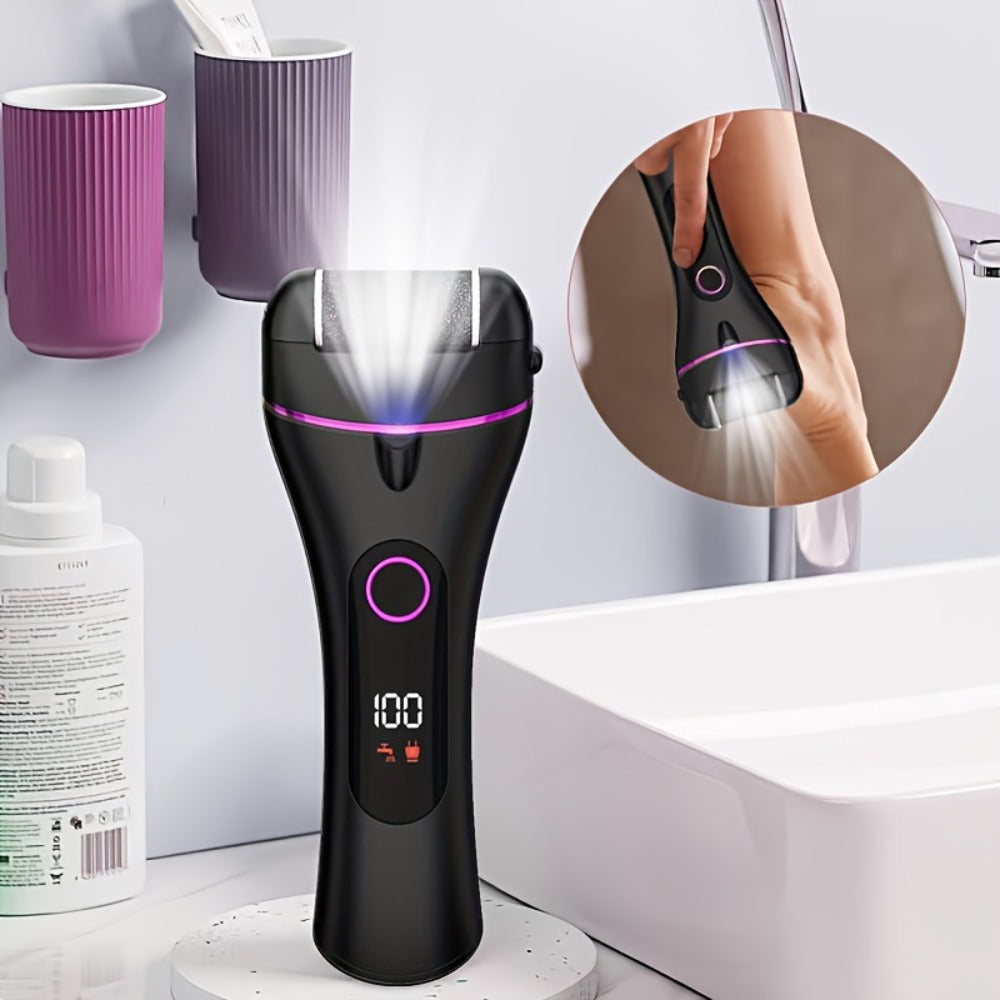 Foot Callus Remover Electric 14-in-1 Rechargeable Pedicure Kit 3 Roller Heads 2 Speed USB Powered Dead Skin Scrubber Cracked Heel Foot File for Women Men Home Salon Use Black Purple