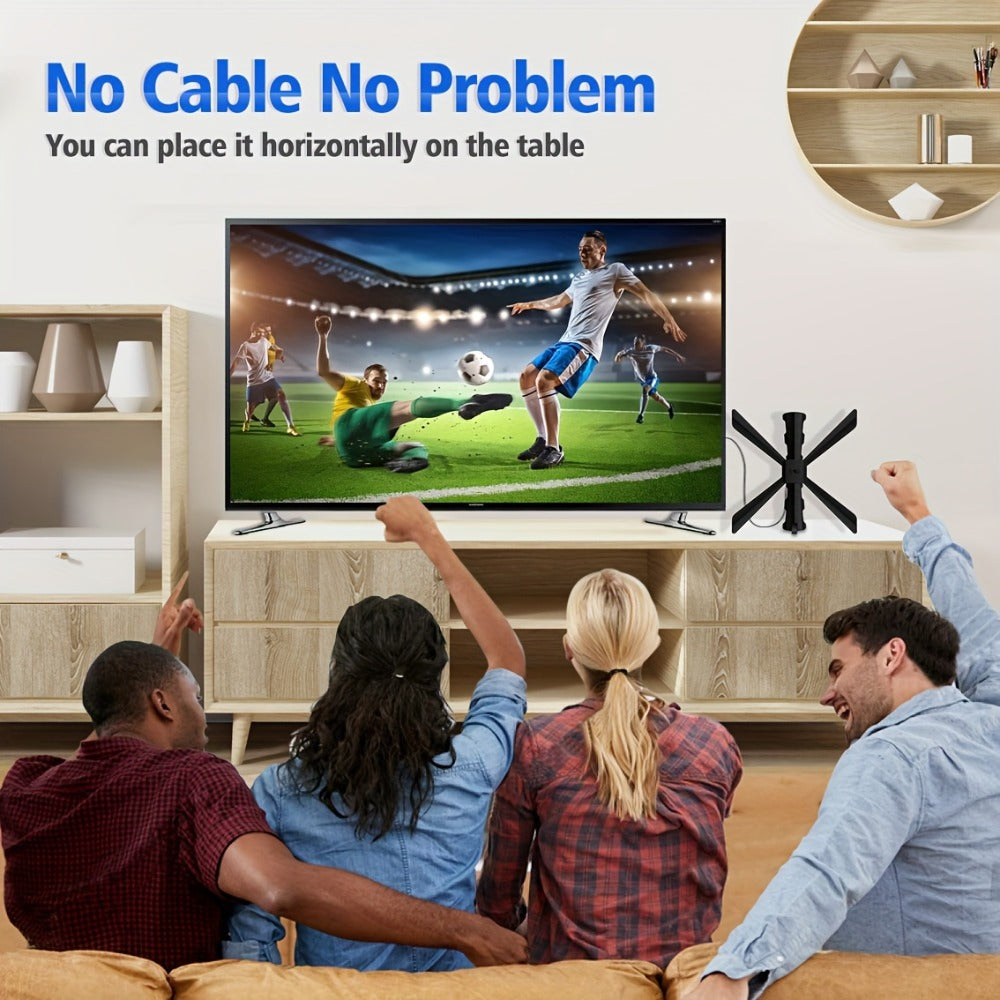 TV Antenna with J Mount 150 Mile Range - Indoor Outdoor Attic Installation, 2026 Model, Local Channels 4K 1080p HD, Easy Setup, Black