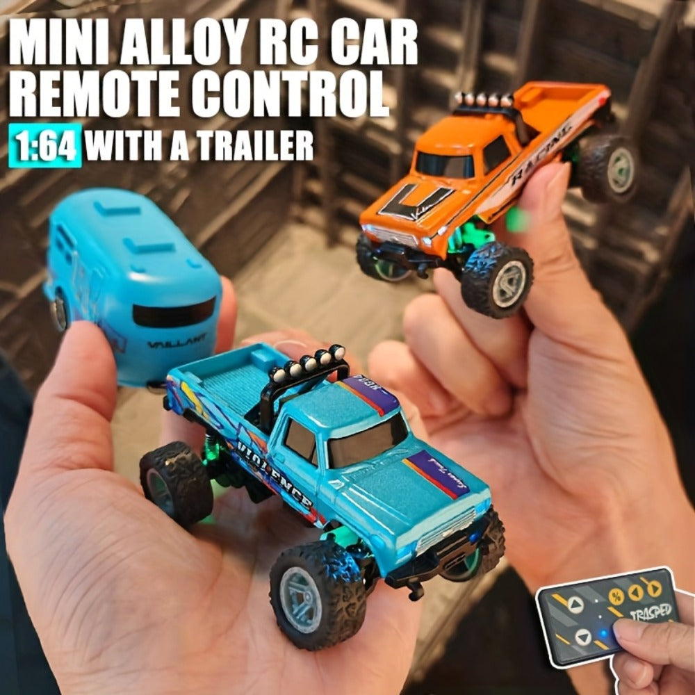 1:64 Scale Mini RC Off-Road Truck with Shock Absorbers, Alloy Body