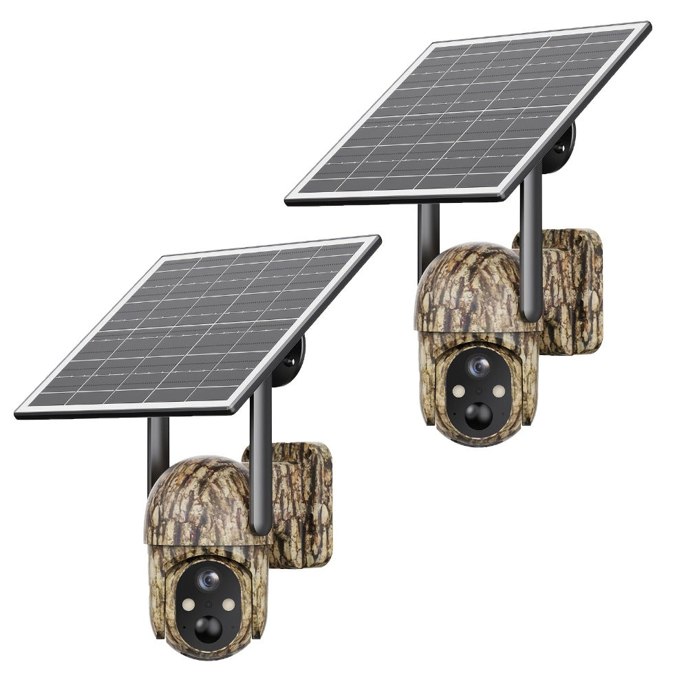 4G LTE Solar Trail Camera No WiFi Needed, Outdoor Security Camera 4K Night Vision, 360° Pan Tilt Live View, Two-Way Audio, Waterproof – Hunting Farm Ranch Wildlife Monitoring