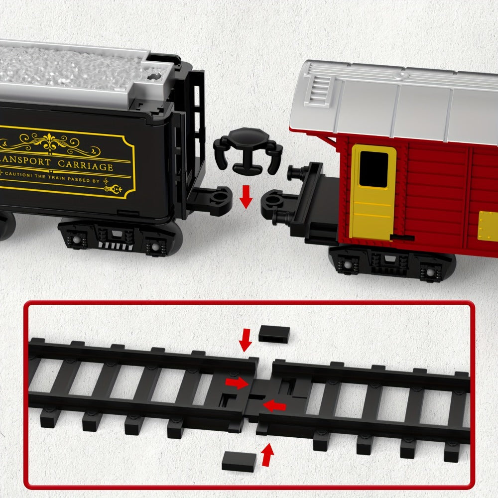 Electric Train Set for Kids – Steam Locomotive with Lights & Sound, 16 Tracks & 8 Scenic Cards