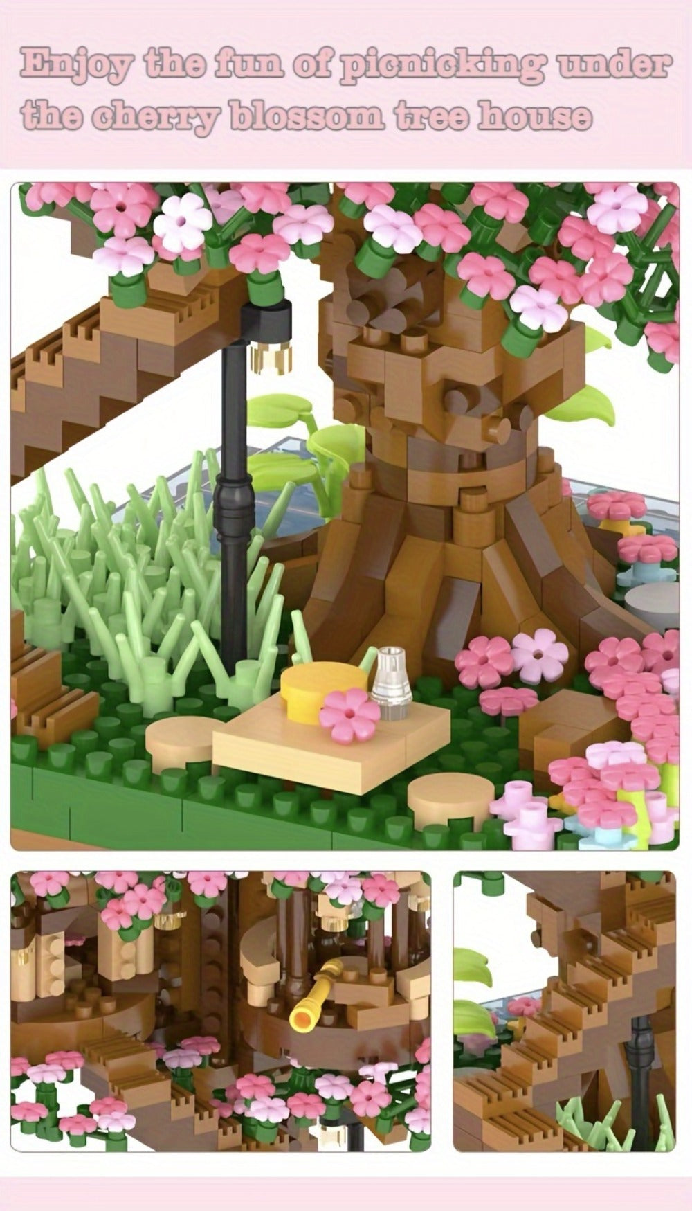 Sakura Cherry Blossom Tree House Mini Building Block Set