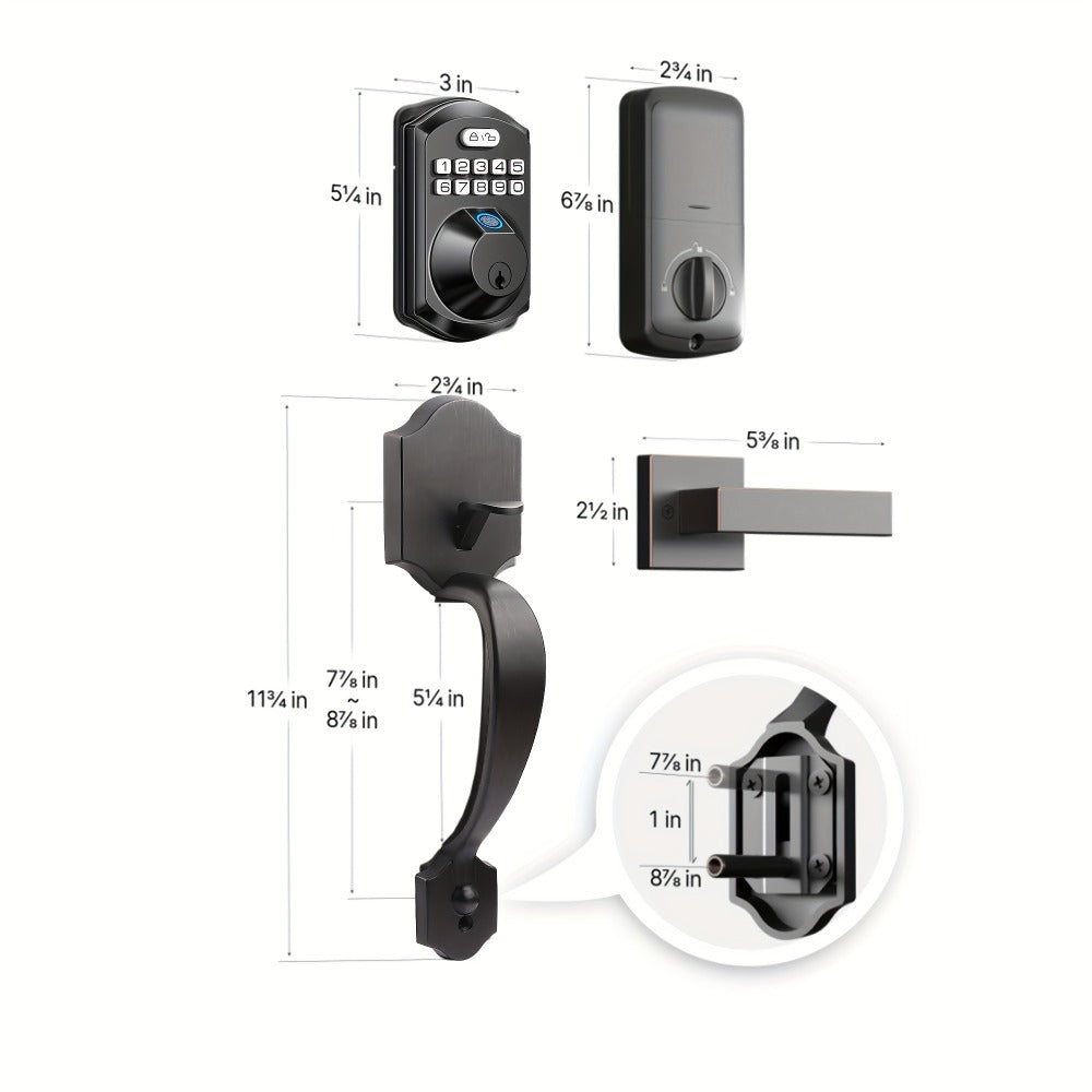 Tuya Smart Front Door Lock with Fingerprint & Keypad, Bluetooth App Control, Auto Lock, Vacation Mode & Hidden Key Backup – Digital Keyless Entry Electronic Lock for Home Apartment Office