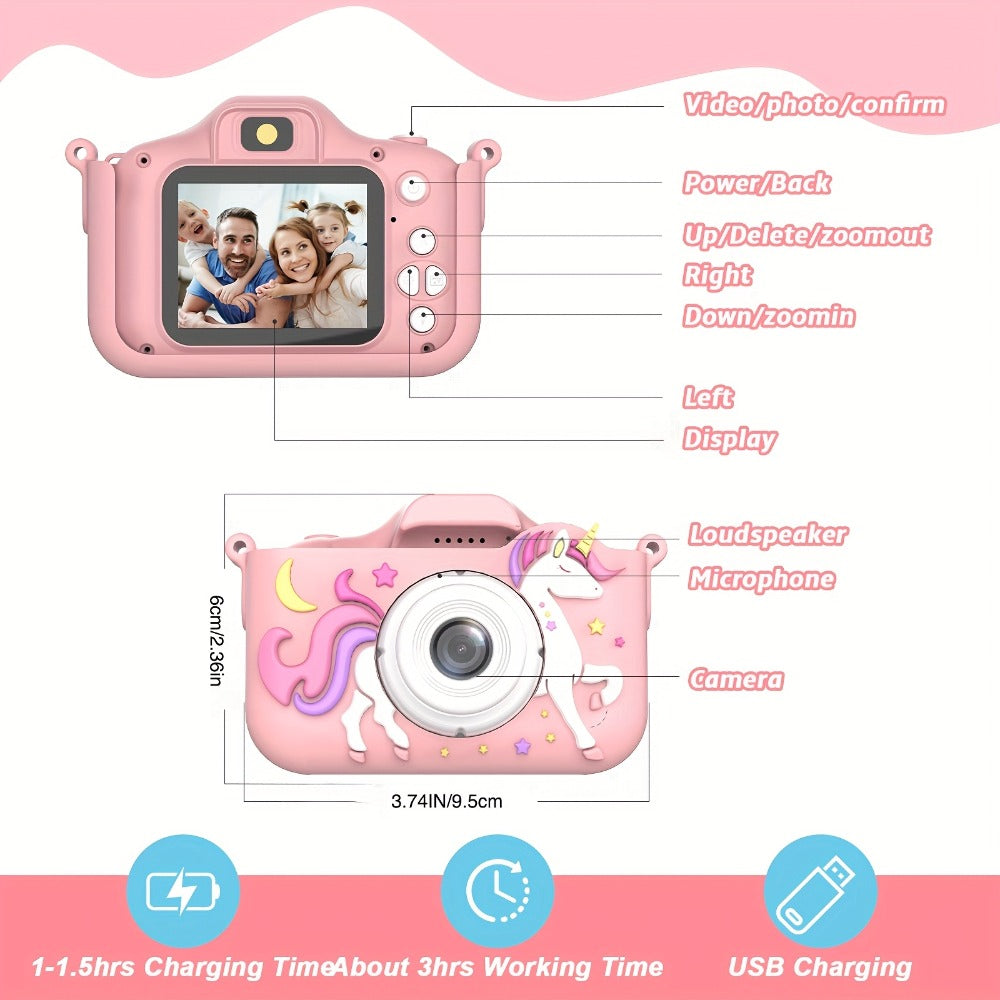 Kids Digital Camera with 1080P Video, 6 Photo Modes and 32GB Memory Card
