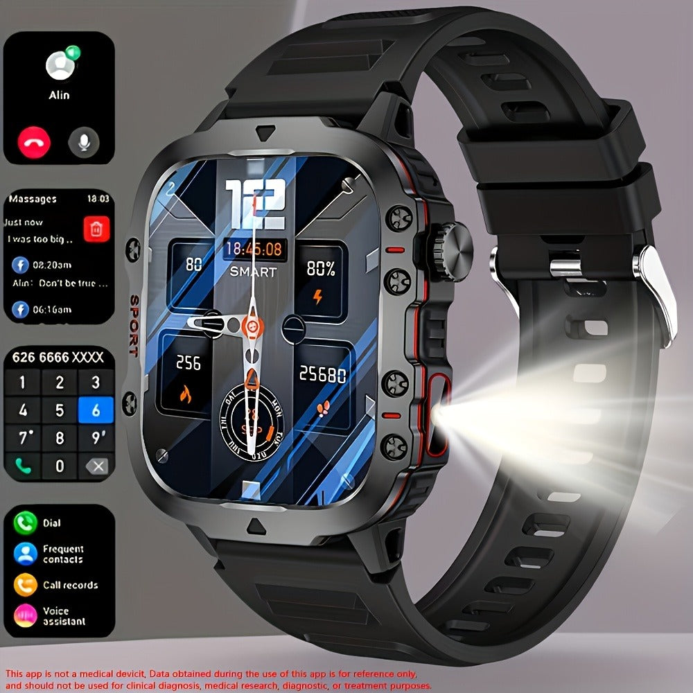Brown Black Large Screen Smartwatch – Wireless Calling & SMS, Fitness Tracker, Remote Camera Control, USB Rechargeable – Unisex Business Watch for Men & Women iPhone & Android Compatible