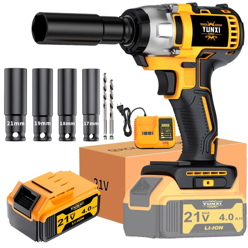 21V Cordless Drill Brushless Impact Wrench Multifunctional – Lithium Battery, Quick Charger, Variable Speed, Tighten Screws & Bolts, Compact Power Tool for Home, Car Repair & DIY – Multiple Battery & Bundle Configurations