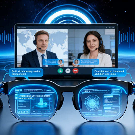 Language Translation Smart Glasses with Bluetooth Audio – AI Wireless Open-Ear Eyewear, Hands-Free Calling & Music Playback, Rechargeable Wearable Tech for Driving Travel Outdoor, Men & Women
