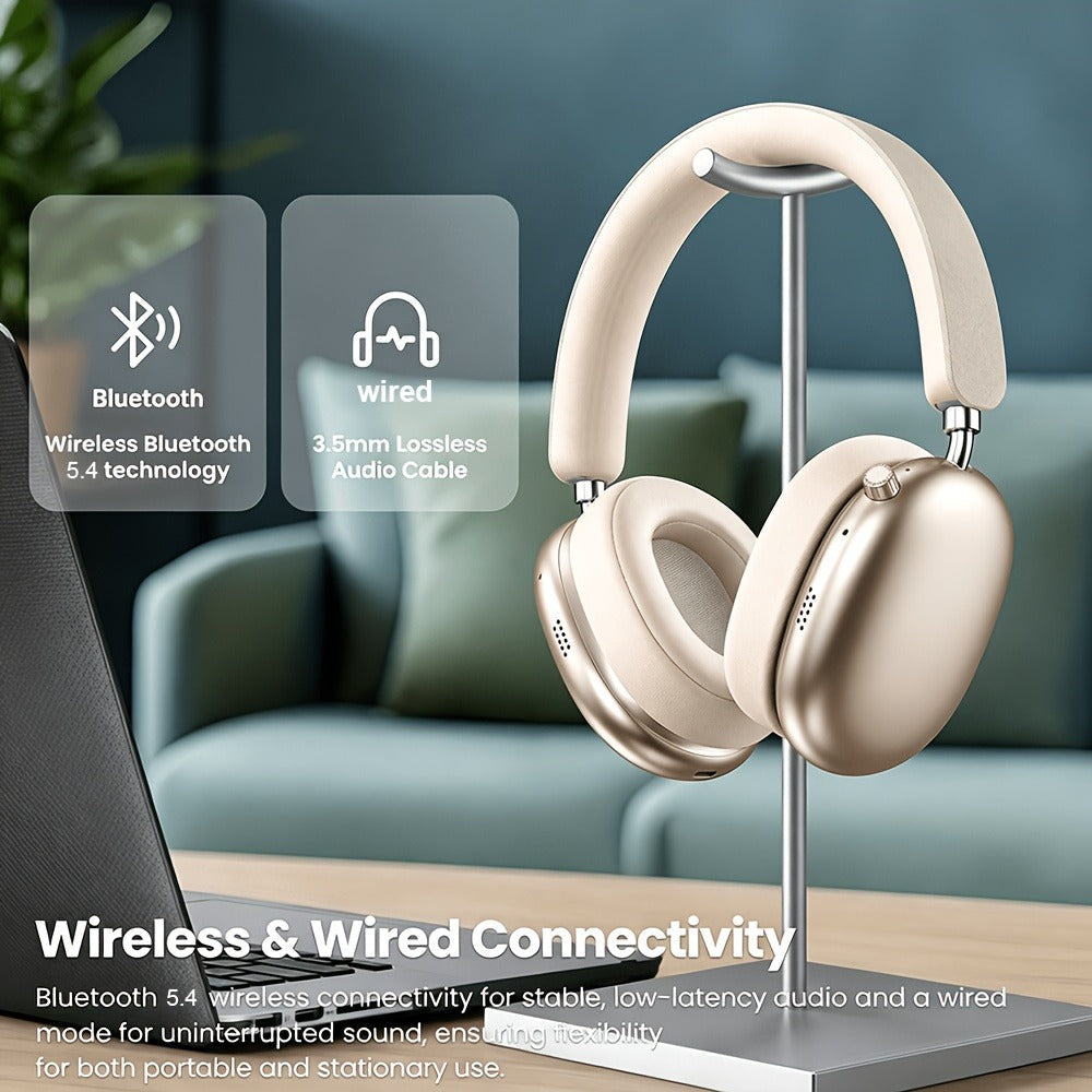 ANC Foldable Over-Ear Headphones Bluetooth 5.4 with 40H Playtime – Hi-Fi Stereo Deep Bass Active Noise Cancelling Wireless Headset with Mic for Work Travel Daily Use