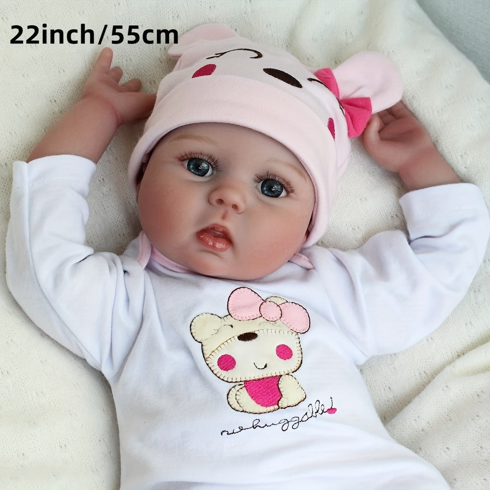 22-Inch Sleeping Reborn Baby Doll with Cloth Body and Vinyl Limbs