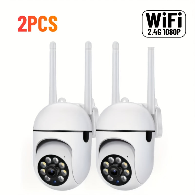 2-Pack Indoor Security Camera 2K QHD, Dual-Band 2.4/5GHz WiFi, 355° Pan PTZ, AI Motion Tracking, Full-Color Night Vision, Two-Way Audio, SD & Cloud Storage – Baby Monitor Pet Cam Home Surveillance