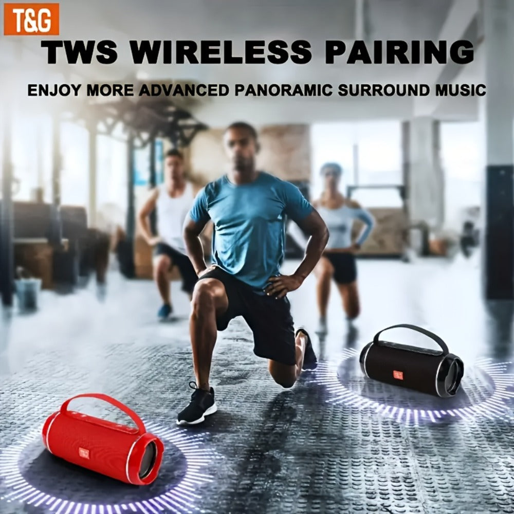 TG116C IPX4 Portable Bluetooth 5.0 Speaker 1200mAh Rechargeable Wireless Speaker USB TF FM Type-C Charging Surround Sound for Outdoor Travel Home Mobile