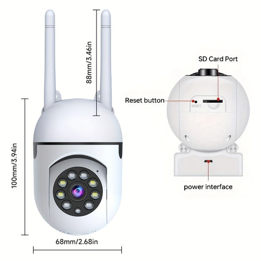 Indoor WiFi Security Camera 2-Pack with 355° Pan & Tilt and Color Night Vision