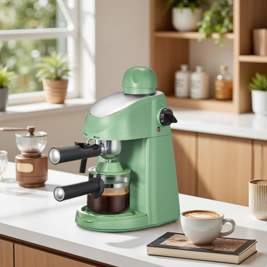 Espresso Machine, 3.5 Bar, 4-Cup Capacity with Milk-Frothing Steam Wand