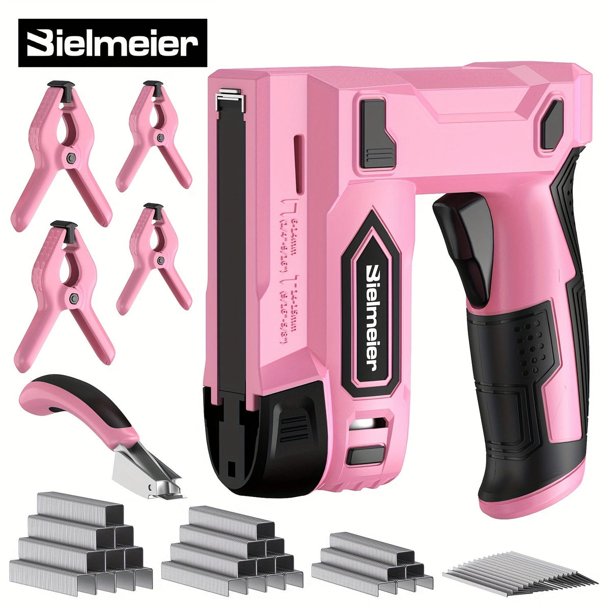 Cordless Stapler Brad Nailer 2-in-1 4V / 20V No Compressor – Lightweight with Battery, Charger & 1600pcs Nails & Staples, for Carpentry, Home Improvement, Upholstery & DIY – Multiple Colors & Upgrade Versions
