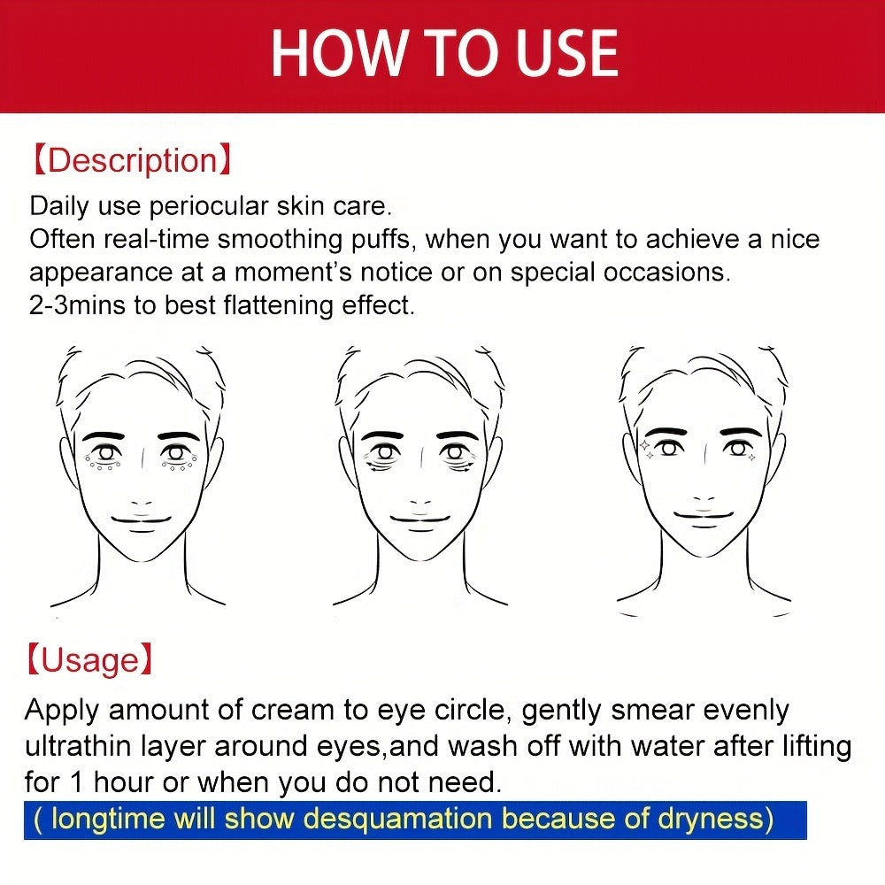 Eye Cream with Bee Venom Caffeine Collagen Firming Anti-Aging — Under-Eye Bags Dark Circles Puffiness Fine Lines Wrinkles Tightening Lifting Eye Gel Hypoallergenic All Skin Types Women Men