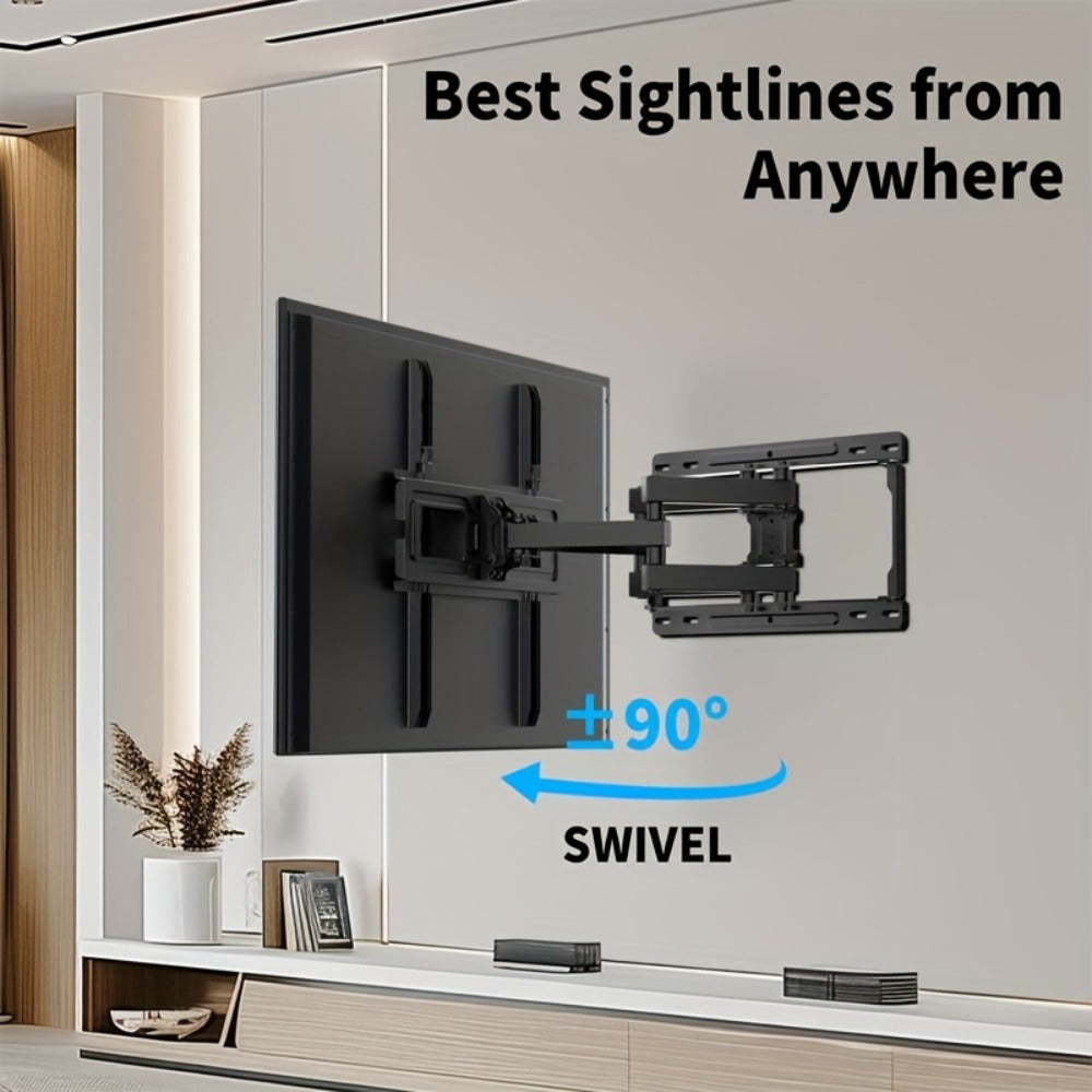 Full Motion TV Wall Mount 37-75 Inch – Heavy Duty Dual Arm Swivel Tilt, 132 lbs Capacity, VESA 600x400mm, Extends 15.4 Inch, Fits LED LCD OLED Flat Curved Screens, Cable Management Included