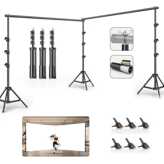 10x20ft Backdrop Stand Kit – BEIYANG Adjustable Iron Background Support System with Carrying Bag & Clamps for Photography Studio, Video, Birthday Parties & Trade Show Display