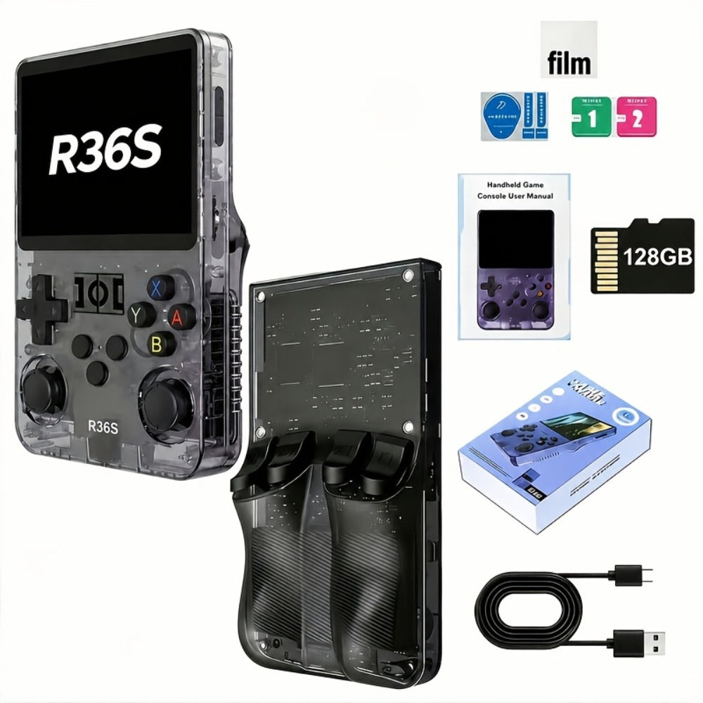 Retro Handheld Game Console R36S2 with 3.5-Inch IPS HD Screen, 3000mAh Battery, TF Card Expansion & HD TV Output – Portable Plug and Play Emulator Gaming Device, 5 Colors, Gift for Kids & Adults