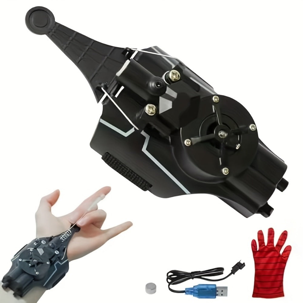 Spider Web Shooter Wrist Toy with Launcher, Suction Cup & Gloves