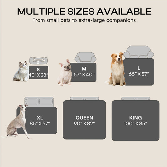Dog Blanket with Liquid-Proof Backing, Reversible Sherpa Fleece, 6 Sizes