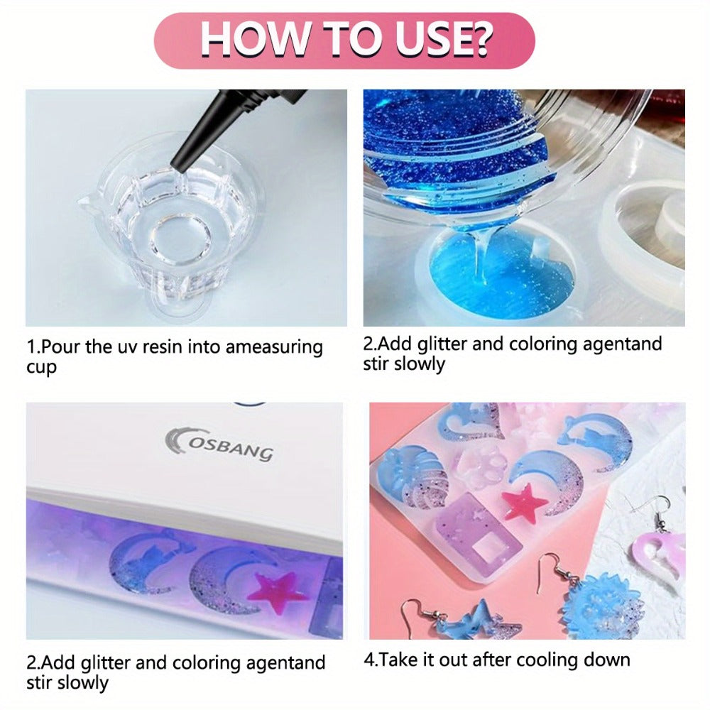 Clear UV Resin for Jewelry and Crafts, 500g or Two 500g Packs