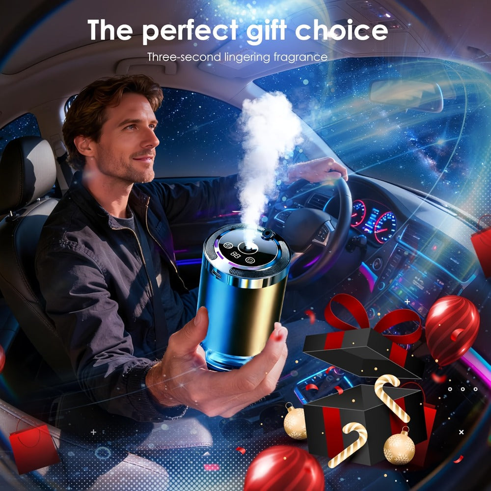 Starry Sky Car Aroma Diffuser with Ambient Light & Humidifier – USB Smart Air Freshener, 50ml Essential Oil Included, Ocean & Cologne Scents, Auto Interior Decor Gift for Car Lovers