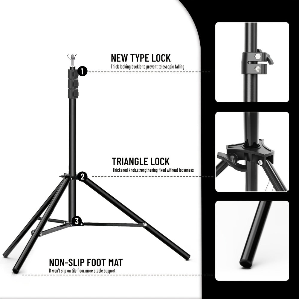 10x10Ft Heavy-Duty Backdrop Stand Kit with 2 Adjustable Support Stands 4 Crossbars 4 Clamps for Photography Video Studio Party Decoration Wedding Event Background Support System