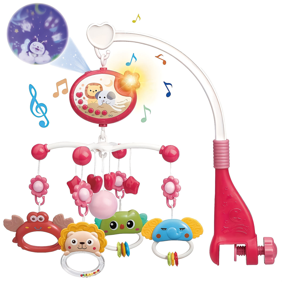 Baby Musical Crib Mobile with Music & Lights Projection – Take-Along Rattle & Music Box | Owl, Star & Penguin Styles | Newborn Infant Sleep Soother Gift for Boys & Girls