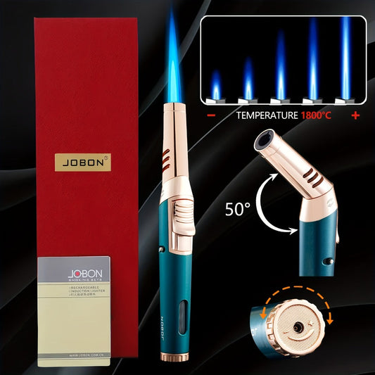 JOBON Refillable Butane Torch Lighter with Adjustable Flame and Rotating Nozzle