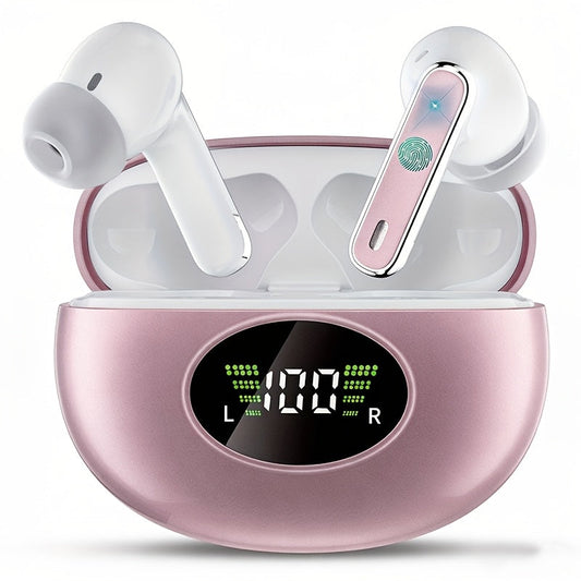 40H TWS Earbuds Bluetooth 5.4 LED Power Display Charging Case Deep Bass Noise Cancelling Mic True Wireless In-Ear Earphones Long Playtime