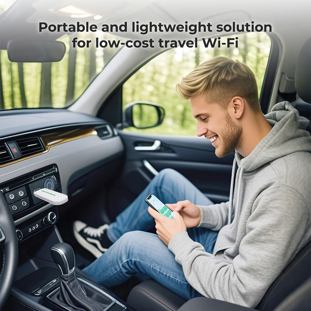 EIOTCLUB 4G LTE USB WiFi Dongle Portable Hotspot - Pre-Installed SIM & 1GB Trial Data, 150Mbps, Supports 10 Devices, No Contract, Plug and Play, US Network for Travel Remote Work Camping