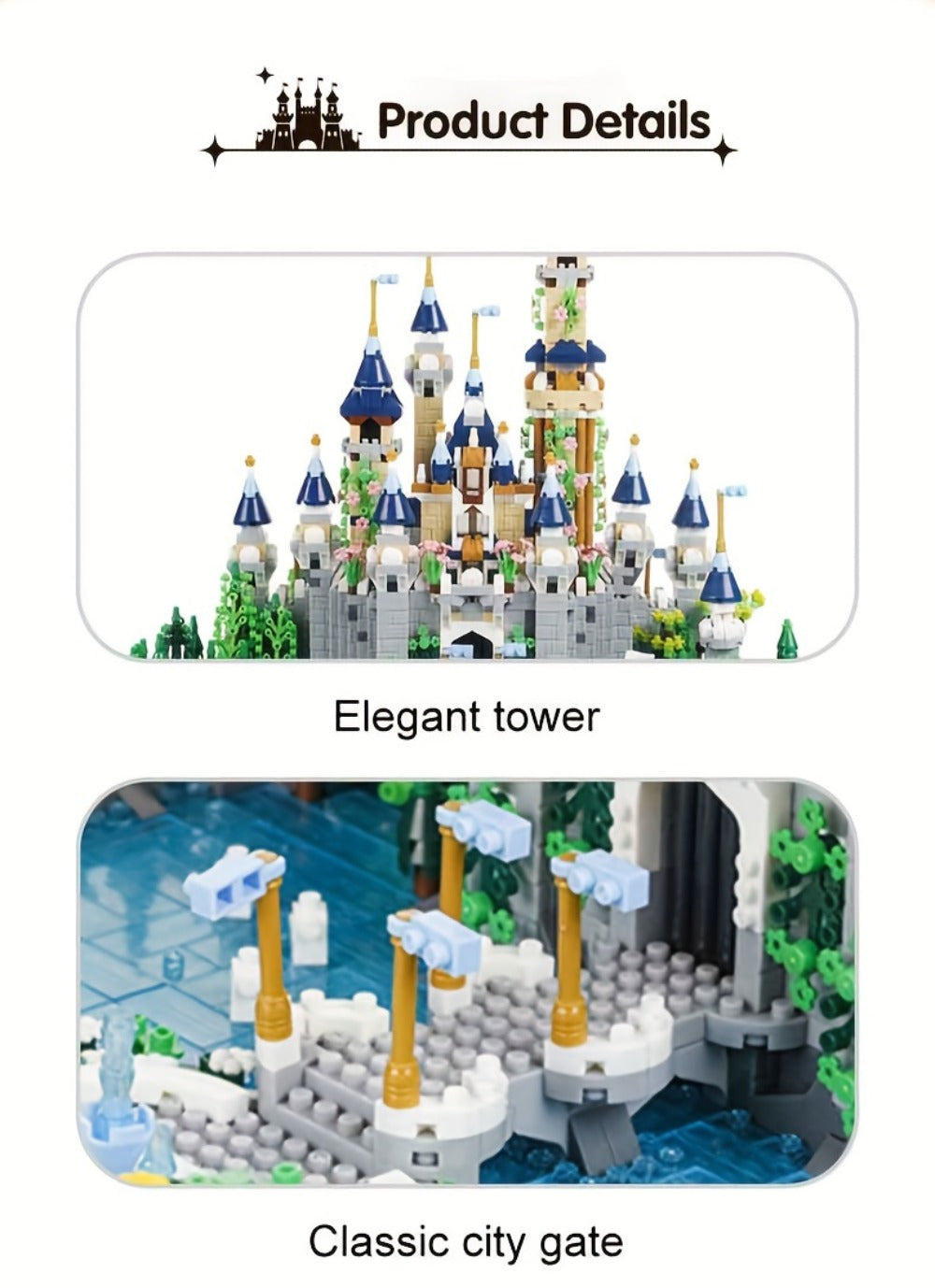 Princess Castle Building Blocks 3600 Pcs, Fairytale Palace Micro Brick Kit for Ages 8+