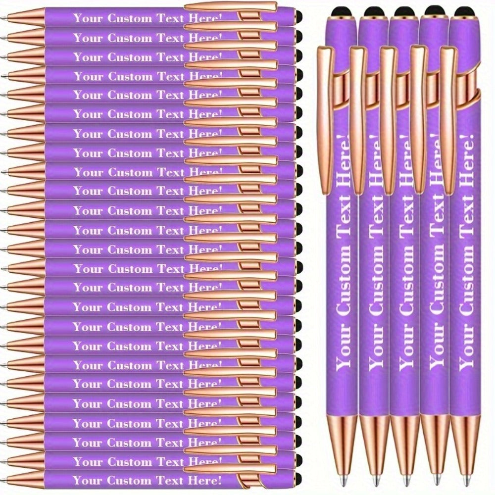 Ballpoint Stylus Pens 30 Pack – 2-in-1 Touchscreen Stylus & Ballpoint Pen with Comfortable Grip, Personalized Engraving, Bulk Set for Office, School, Wedding & Party Favors