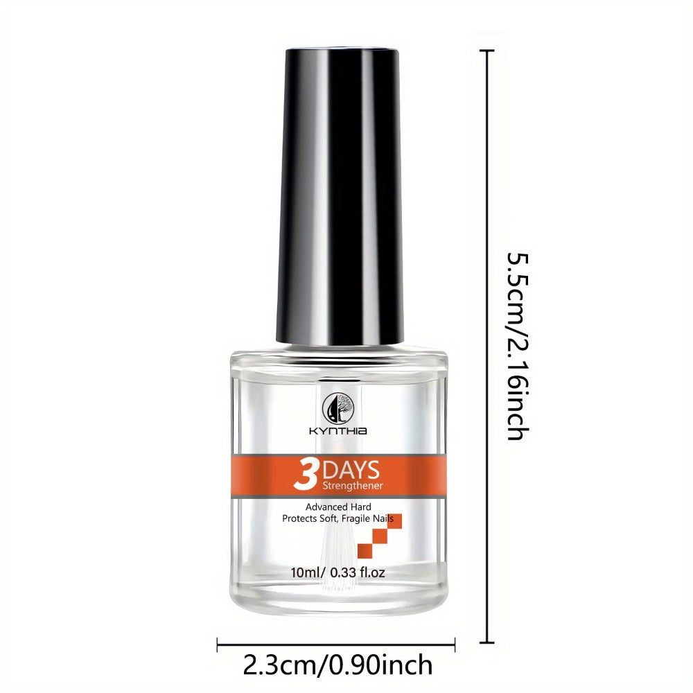Vitamin Nail Strengthener 3-Day 10ml Alcohol-Free Formula – Prevents Breakage Peeling & Chipping, Nail Hardener for Soft Thin Brittle Nails, Strengthens & Protects Daily Nail Treatment for Women