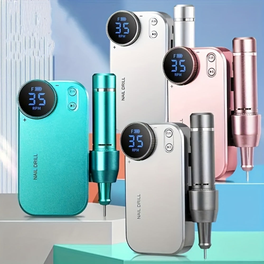 Electric Nail Polisher & Buffer Rechargeable High Power — Professional Manicure Pedicure Machine for Nail Buffing Polishing Dead Skin Callus Removal, Cordless Nail Shine Tool for Home & Salon, 5 Colors