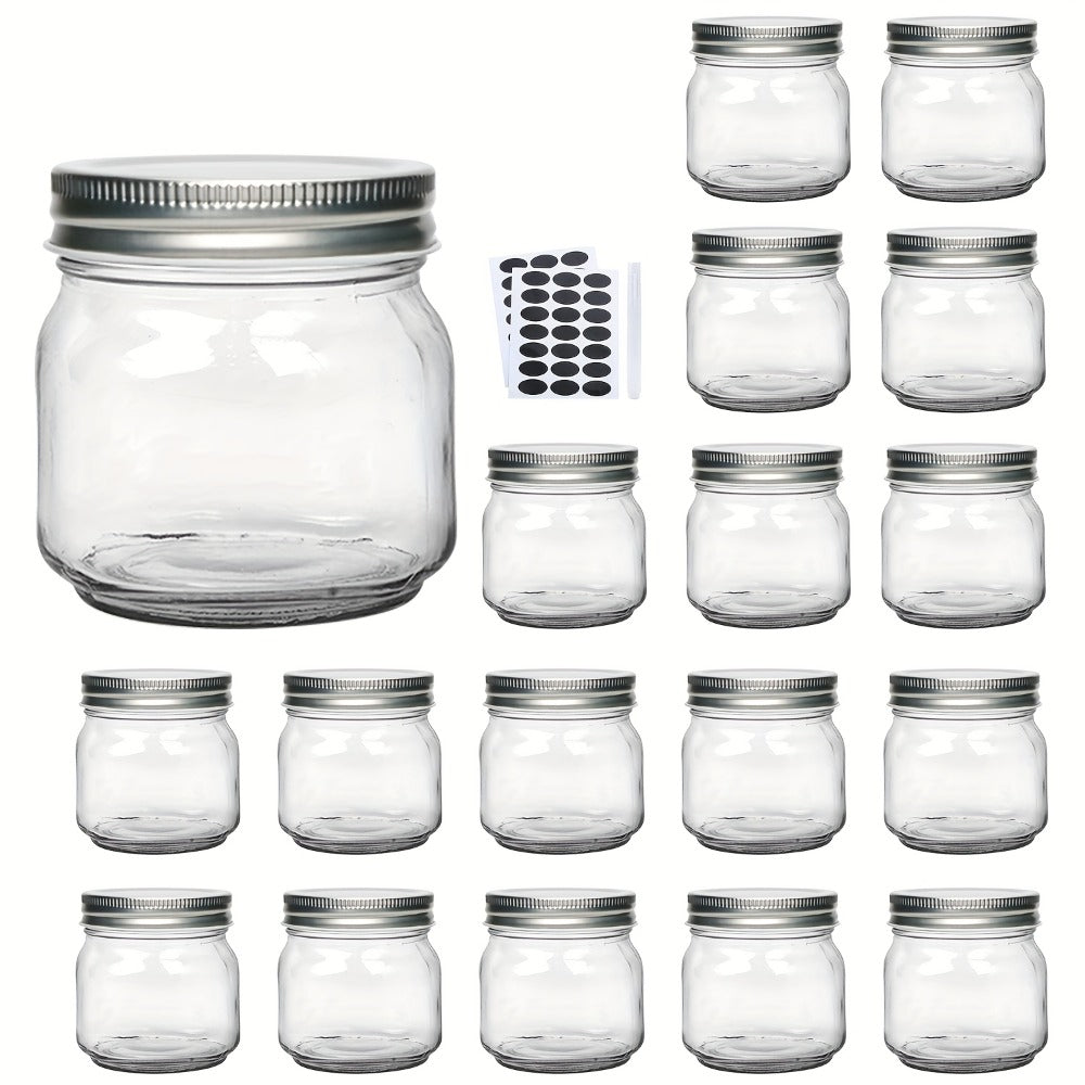 Mason Jars 8oz Glass Jars with Lids – 9/18/27/36 Pack Regular Mouth Canning Jars for Storage, Spices, Jelly, Jam, Honey & Caviar | Dishwasher Safe Spiral Lid Kitchen Storage Containers Set