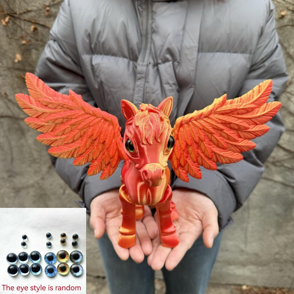 Pegasus Flying Horse Figurine Articulated 3D Printed – Large Poseable Mythology Fantasy Sculpture 10 Color Styles, Movable Joints Desk Decor Unique Gift for Kids Adults Horse Lovers