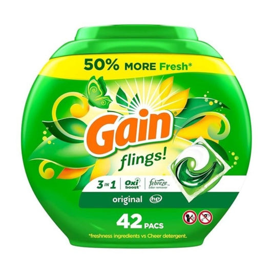 Laundry Detergent Pods by Gain Flings, Original Scent 3-in-1 Formula, 42 Count