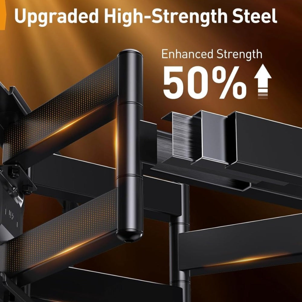 Full Motion TV Wall Mount 40-86 Inch – Holds 132 lbs, Pre-Assembled, Tool-Free Tilt Swivel Extend, VESA 600x400mm, Fits 12/16/18/24" Wood Studs