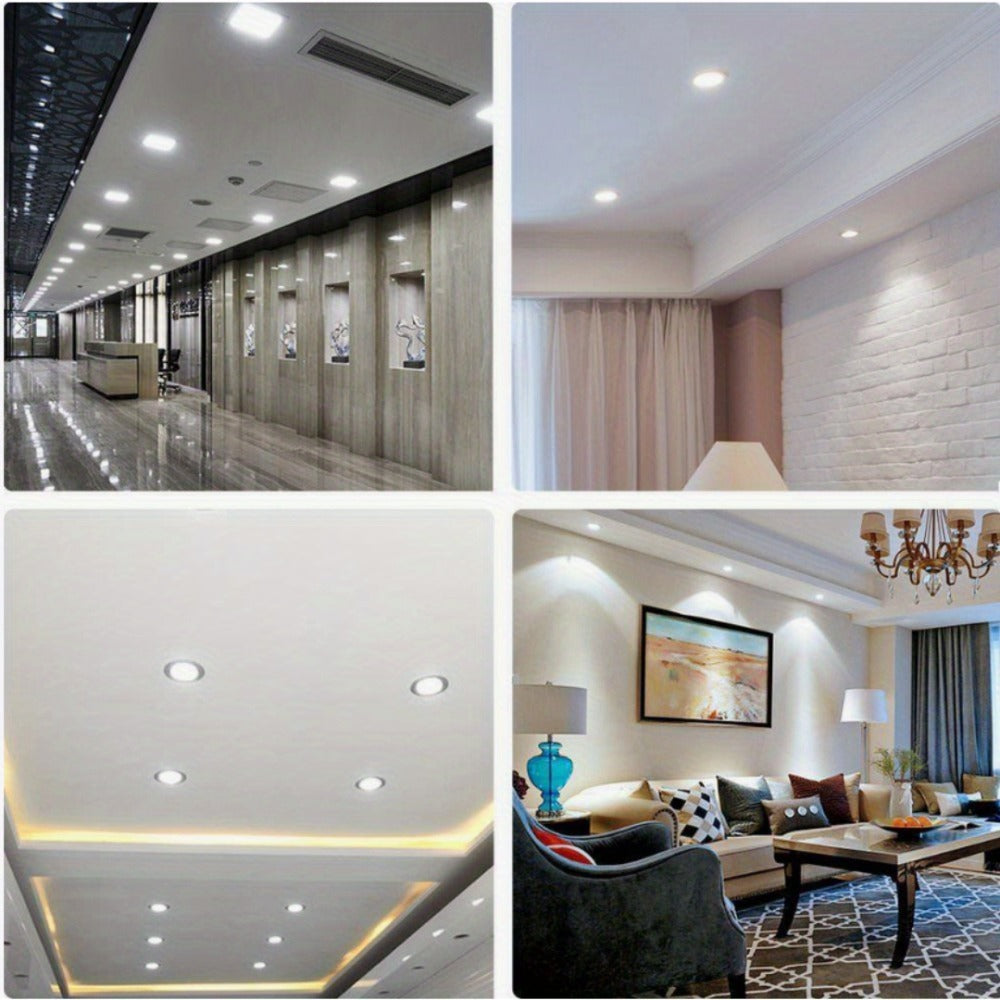 LED Recessed Ceiling Light 6 Inch 24/72 Pack 5CCT 2700K-5000K Dimmable Ultra-Thin Wafer Downlight 12W=110W 1050LM ETL Listed Junction Box Included for Kitchen Living Room Bedroom Hallway Office Lighting