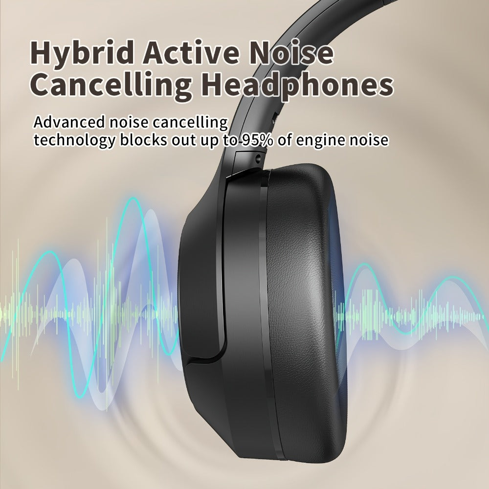 70H Hybrid ANC Over-Ear Headphones Wireless with Mic – Dual Device Connection 40mm Hi-Res Deep Bass Foldable Lightweight Type-C for Home Office Travel Black