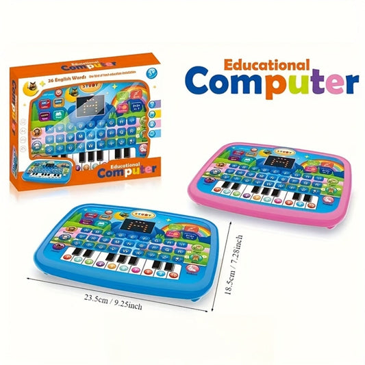 Blue Educational Learning Tablet with Alphabet, Numbers, Animal Sounds and Piano