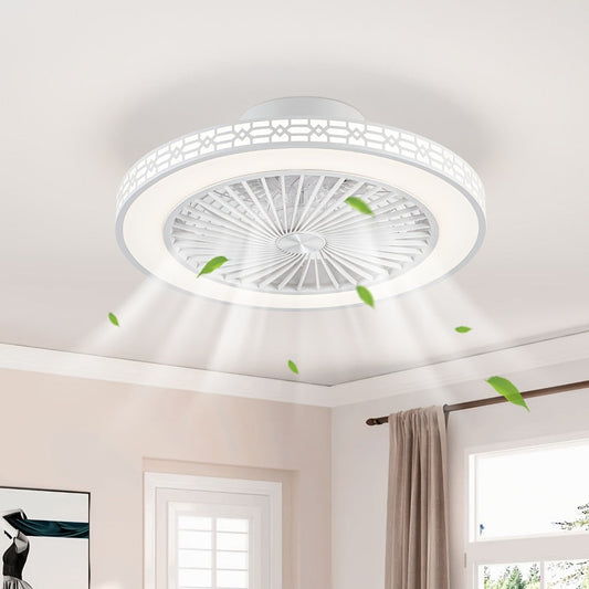 LED Ceiling Fan with Light, 20-Inch Flush Mount, 3000K–6500K and Reversible Airflow