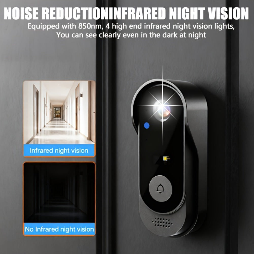 2.4G Direct Connect Video Doorbell with 4.3" Color Monitor - No WiFi No App, Two-Way Audio, 120° Wide Angle, Waterproof, 128GB SD, 6+ Month Battery Life, Color Night Vision, Rechargeable