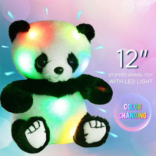 Jumbo LED Light Up Panda Stuffed Animal, 12-Inch Glow Night Light Plush